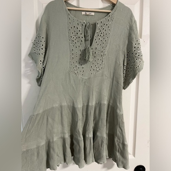 Rip Curl mint green boho baby doll dress - Picture 2 of 6